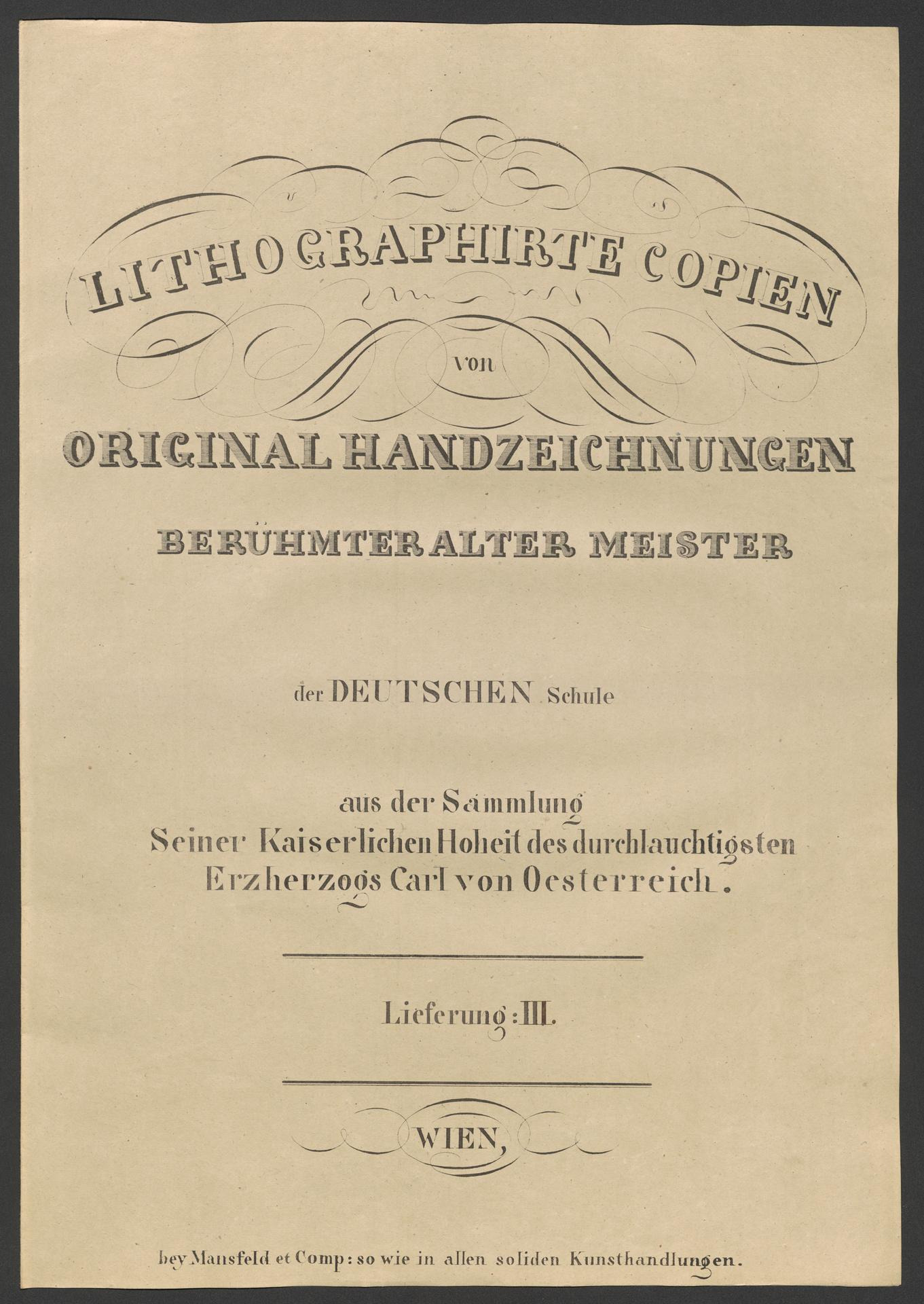 LITHOGRAPHIRTE COPIEN VON ORIGINAL HANDZEICHNUNGEN BERÜHMTER ALTER MEISTER der DEUTSCHEN Schule