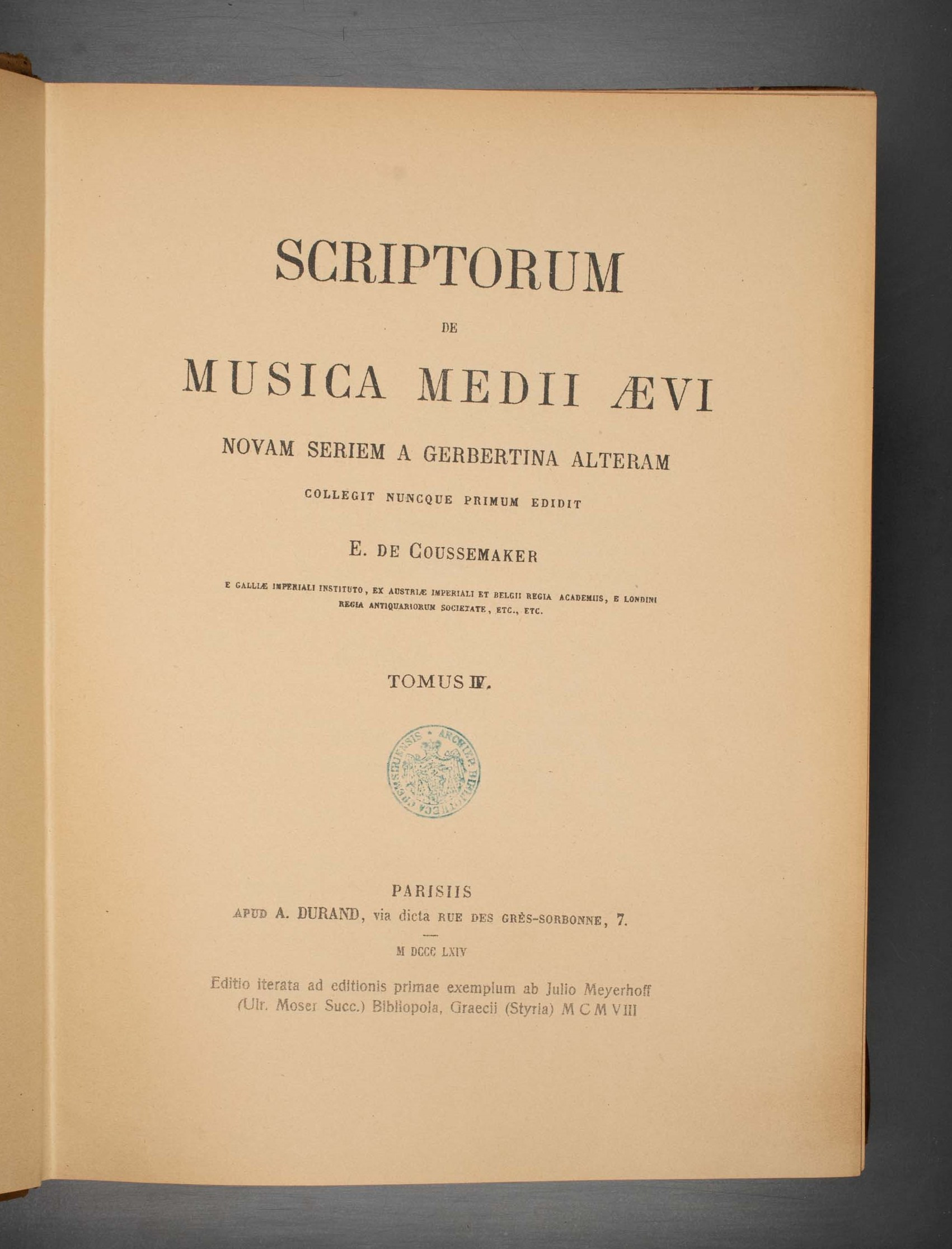 Scriptorum de musica medii aevi