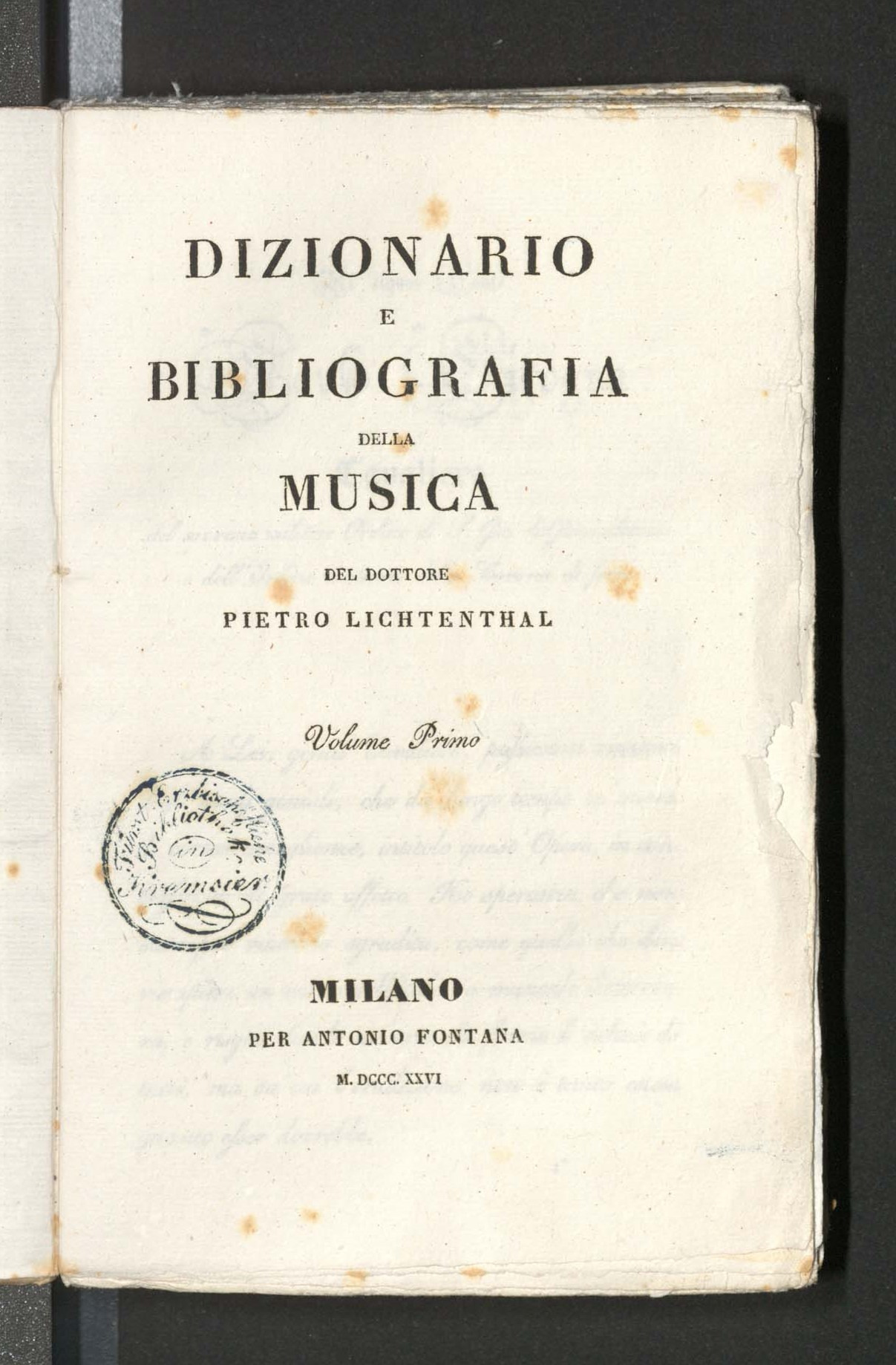 DIZIONARIO E BIBLIOGRAFIA DELLA MUSICA