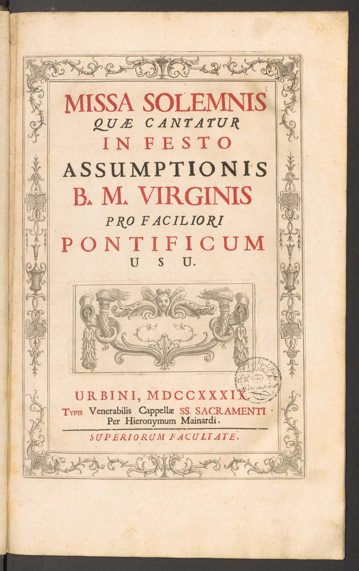 MISSA SOLEMNIS QUAE CANTATUR IN FESTO ASSUMPTIONIS B. M. VIRGINIS