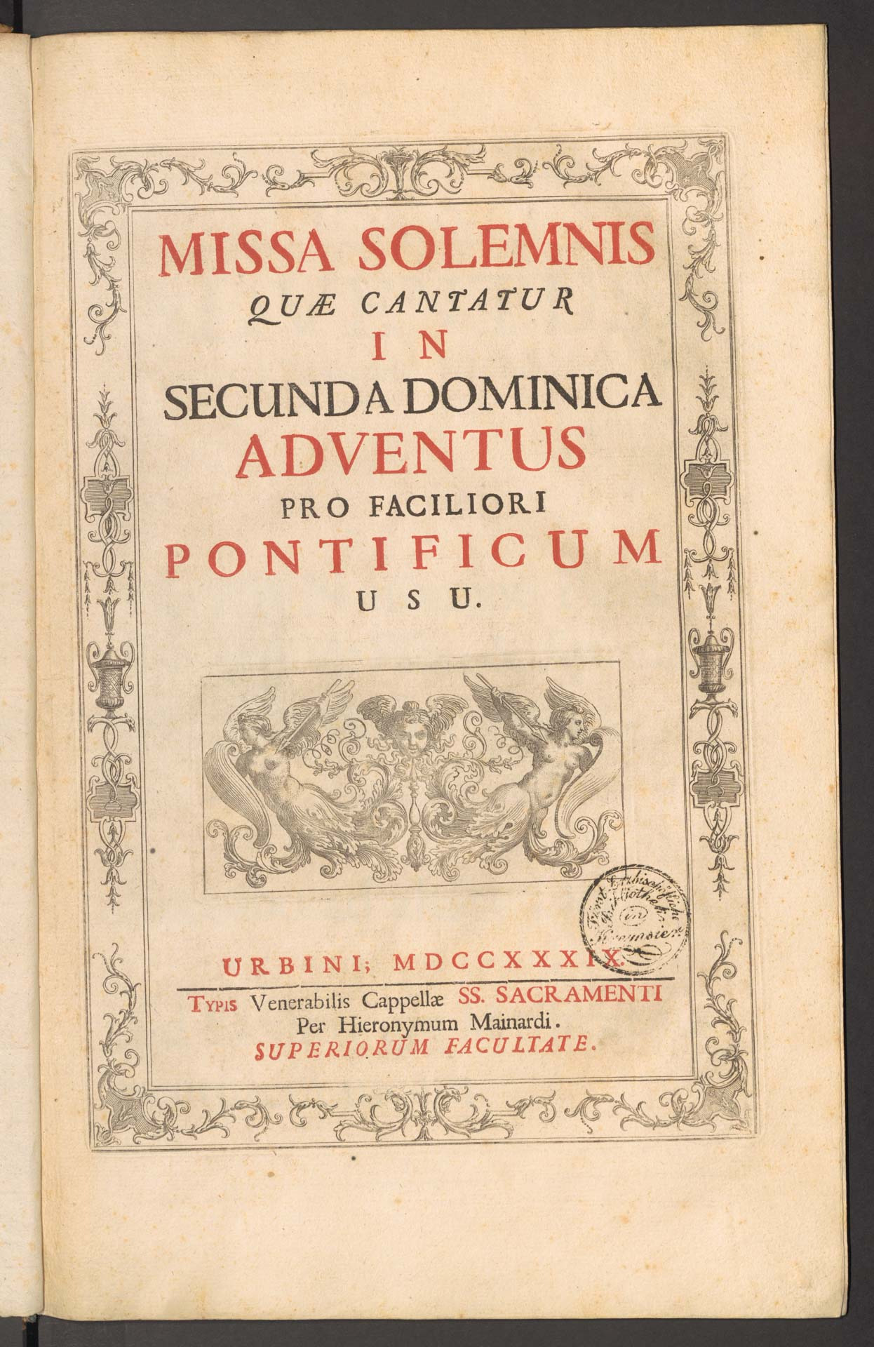 MISSA SOLEMNIS QUAE CANTATUR IN SECUNDA DOMINICA ADVENTUS