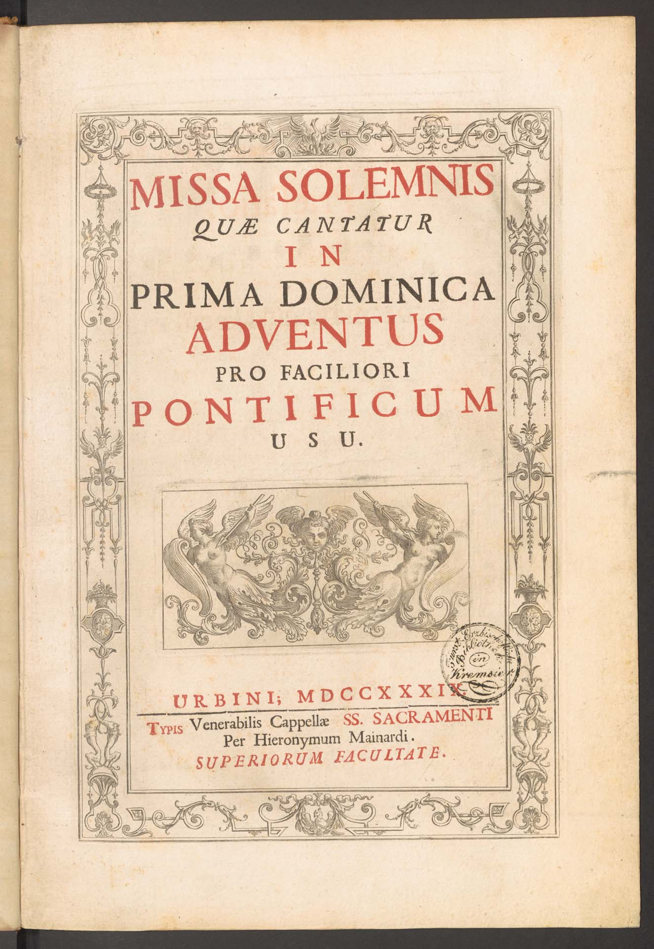 MISSA SOLEMNIS QUAE CANTATUR IN PRIMA DOMINICA ADVENTUS