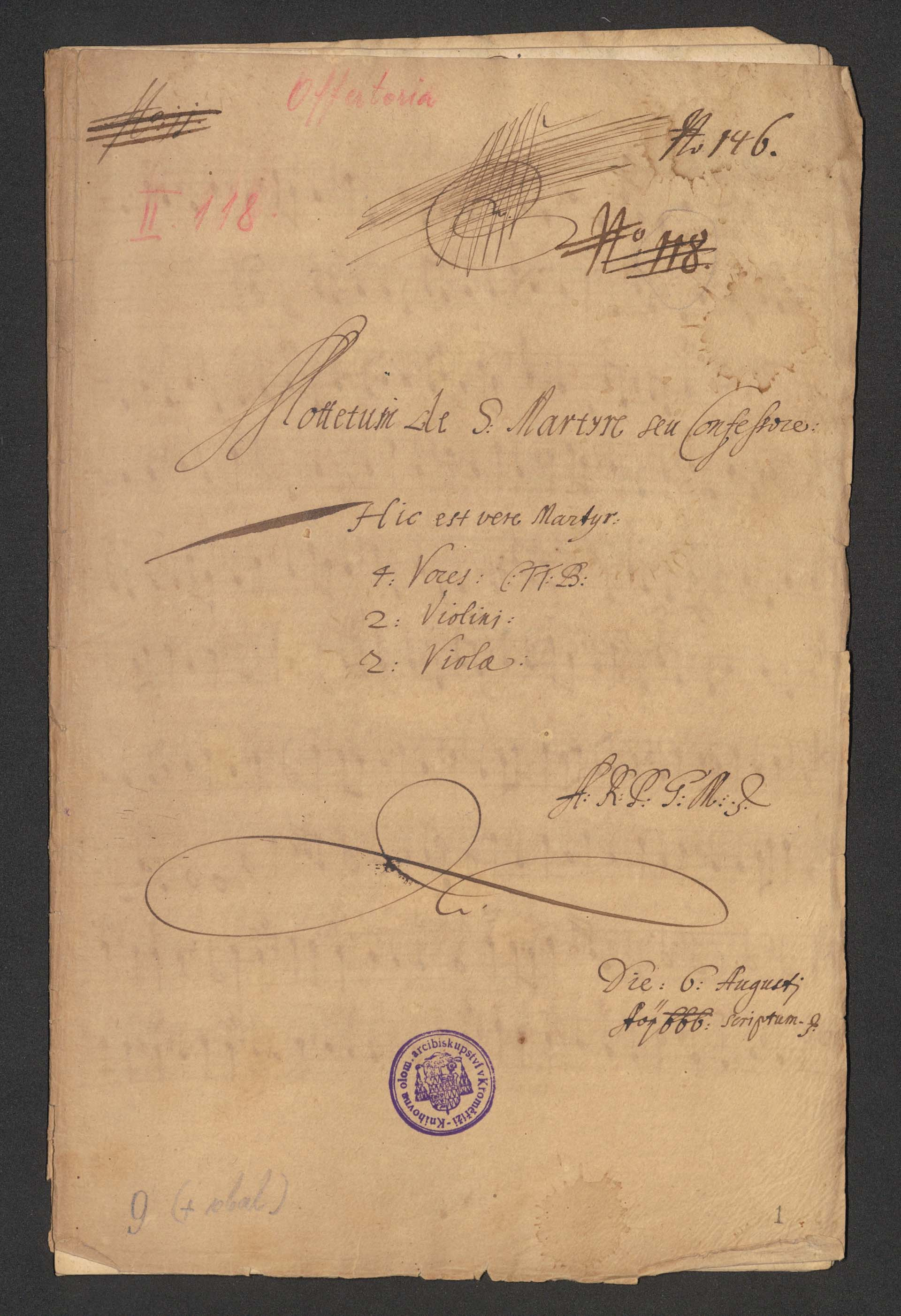 Mottetum de s. Martyre seu confessore