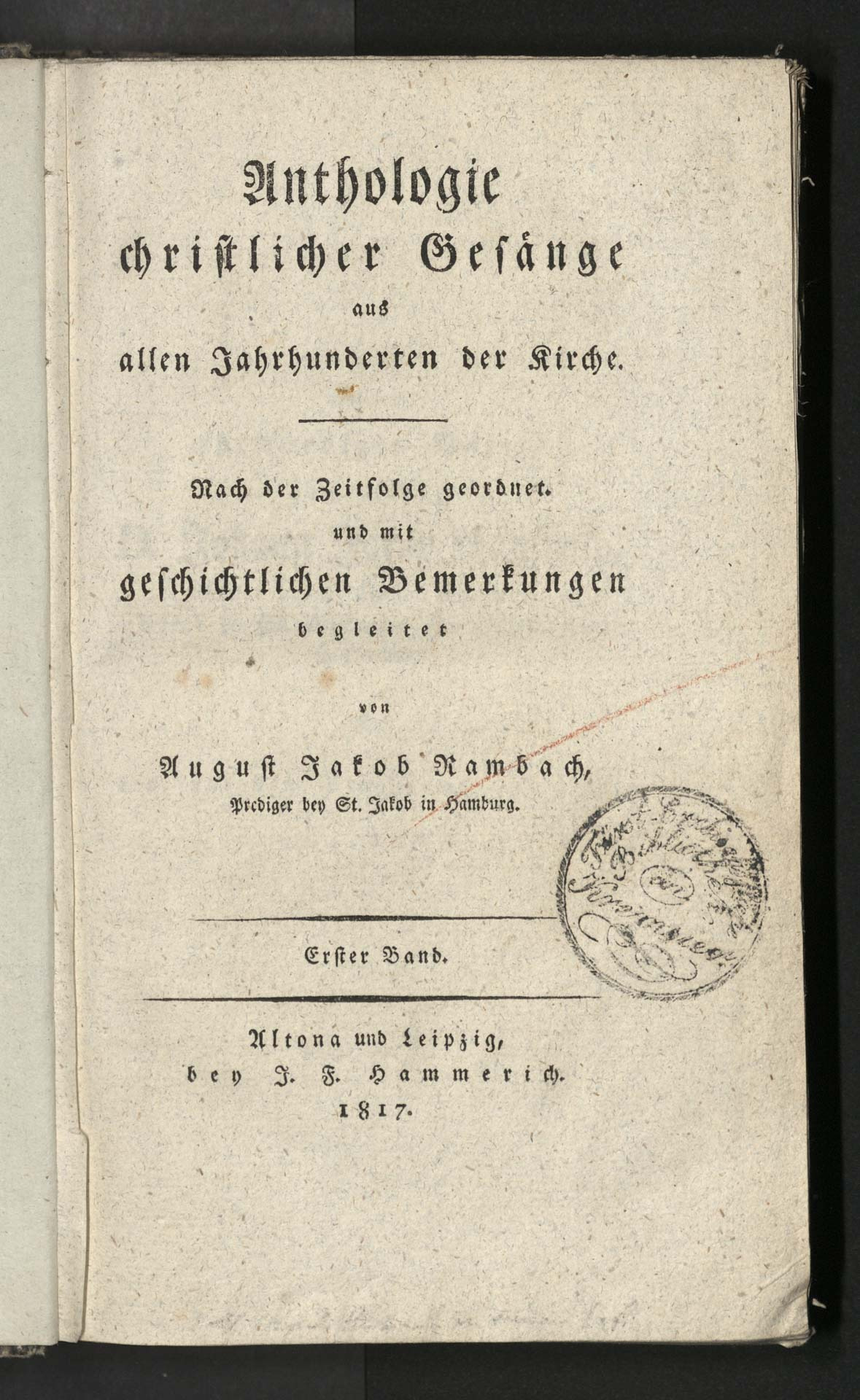 Anthologie christlicher Gesänge aus allen Jahrhunderten der Kirche