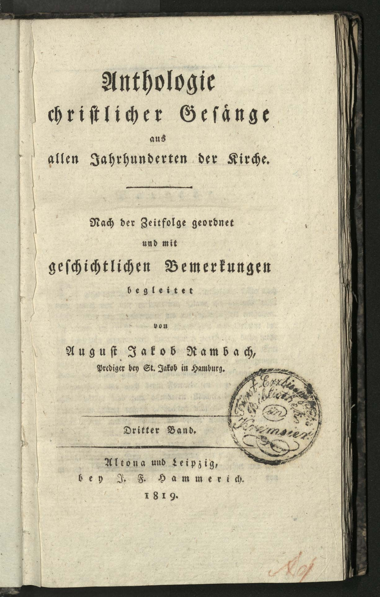 Anthologie christlicher Gesänge aus allen Jahrhunderten der Kirche