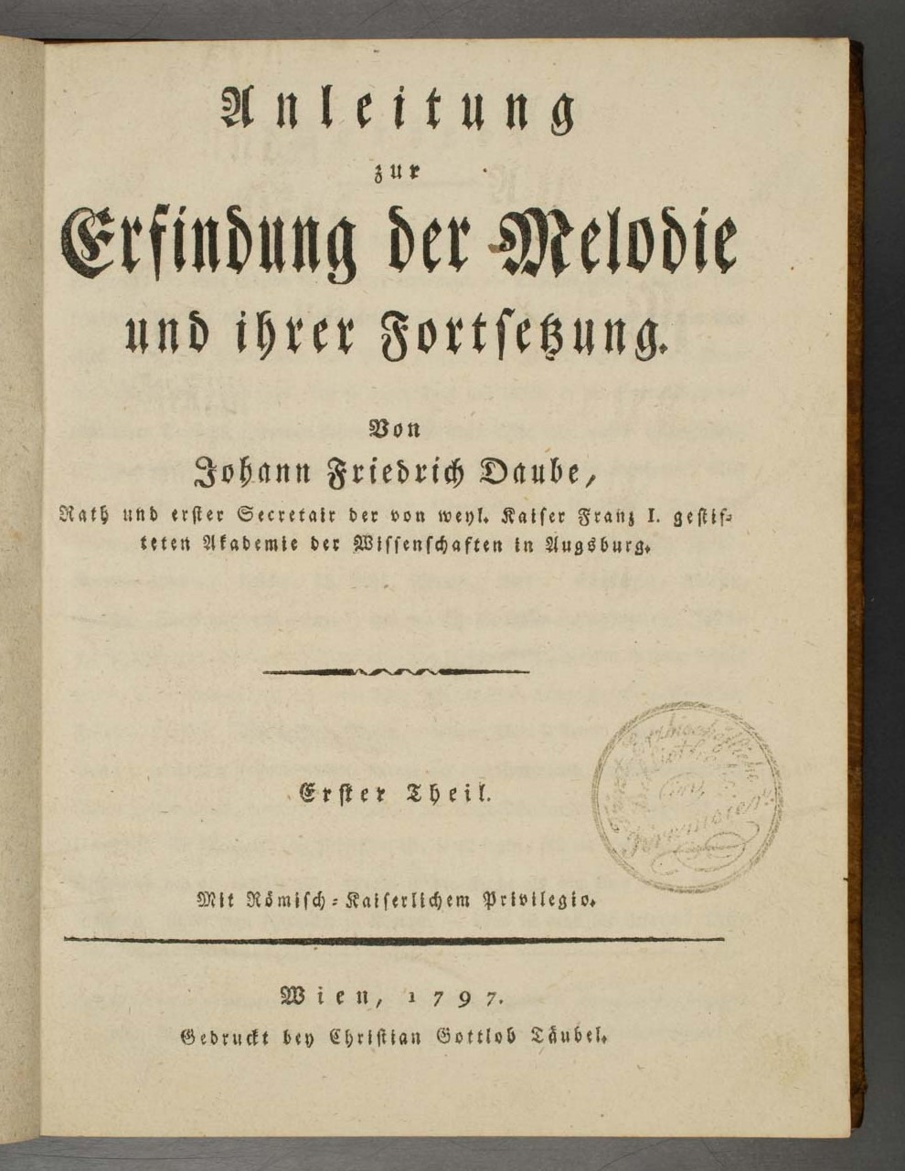 Anleitung zur Erfindung der Melodie und ihrer Fortsetzung.