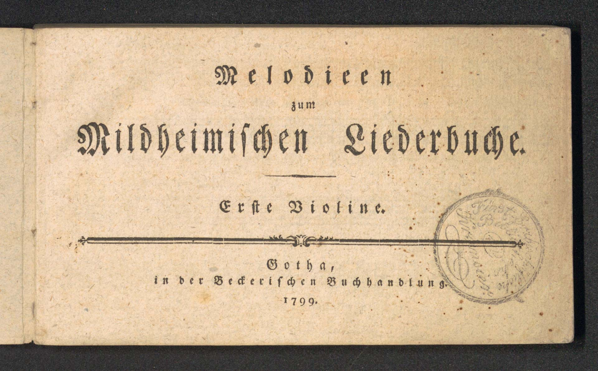 Melodien zum Mildheimischen Liederbuche