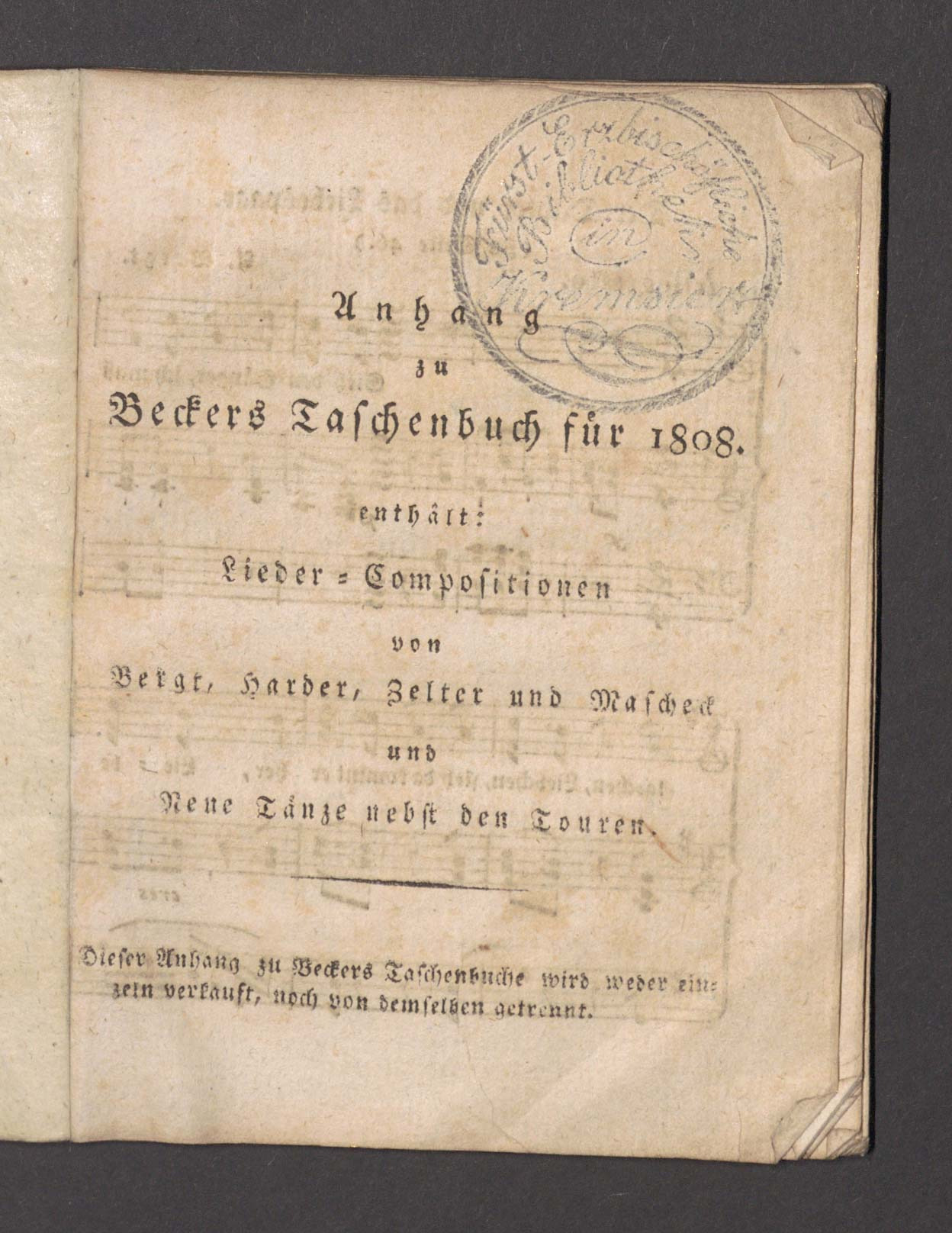 Anhang zu Beckers Taschenbuch für 1808