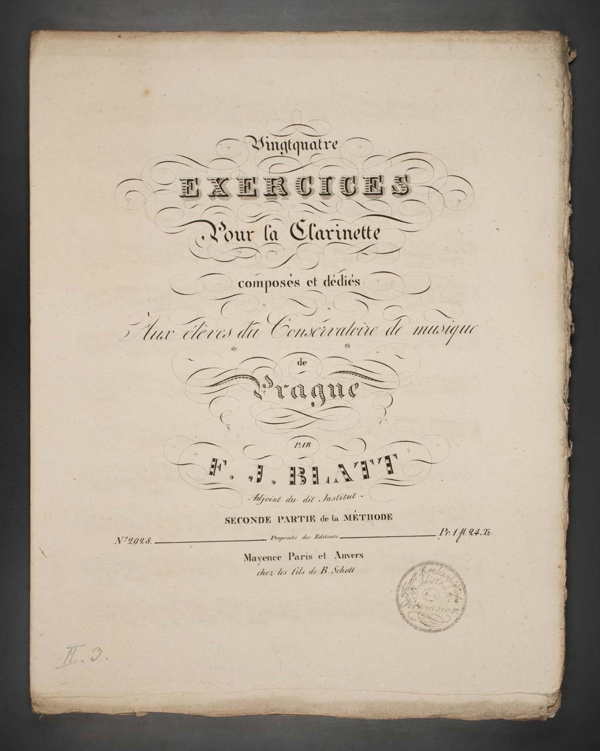 Vingtquatre Exercices Pour la Clarinette