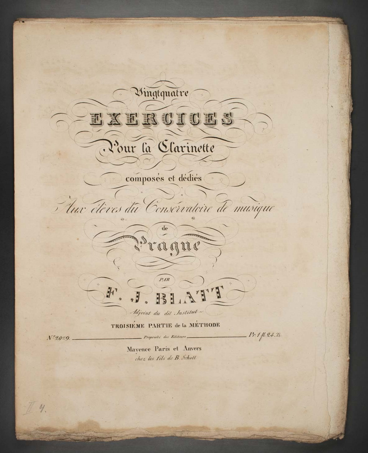 Vingtquatre Exercices Pour la Clarinette