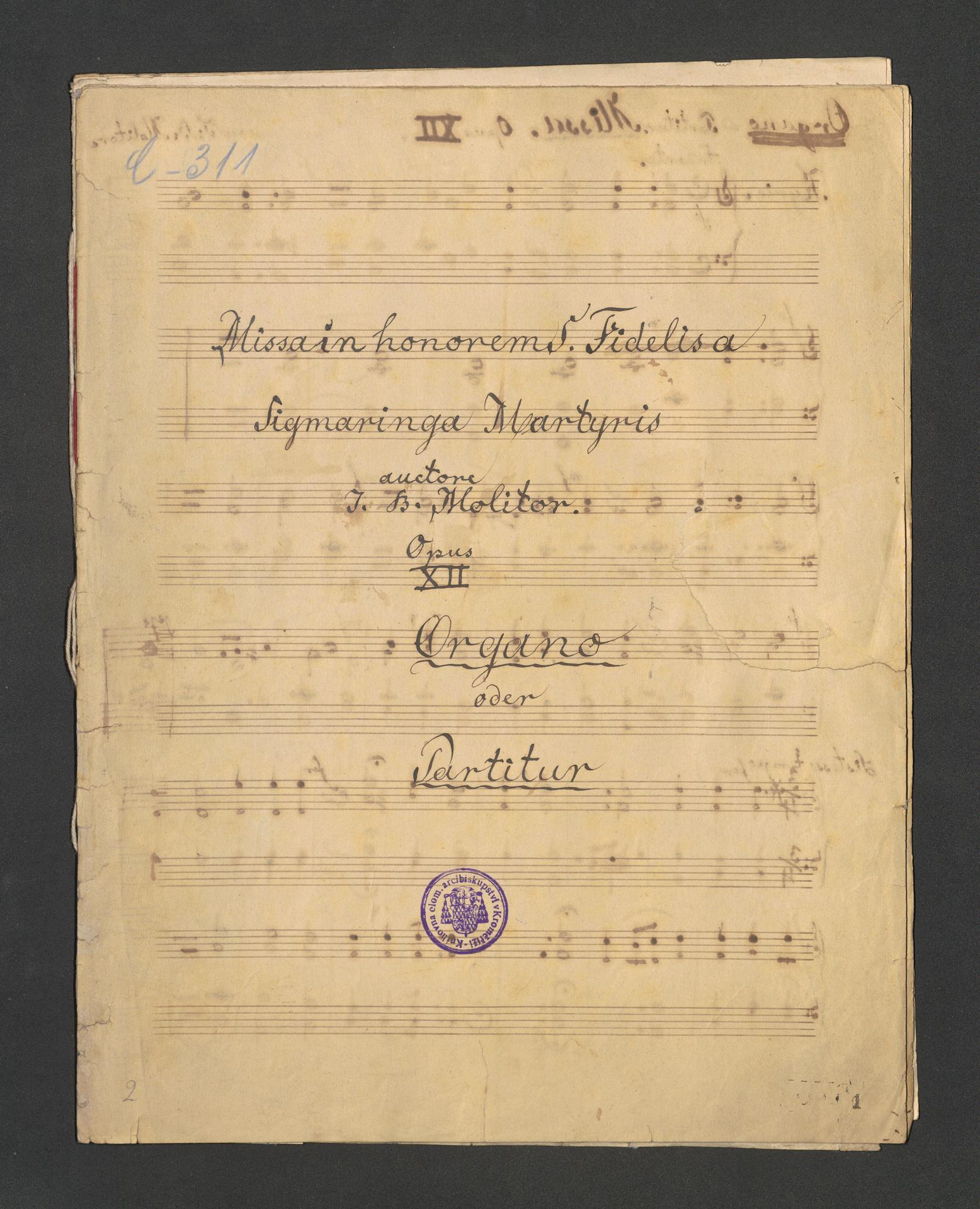 Missa in honorem S. Fidelis a Sigmaringa Martyris, Opus XIII.