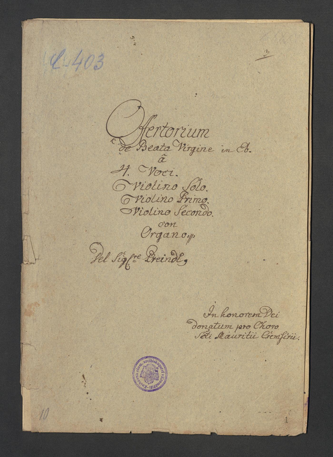 Offertorium de Beata Virgine in Es