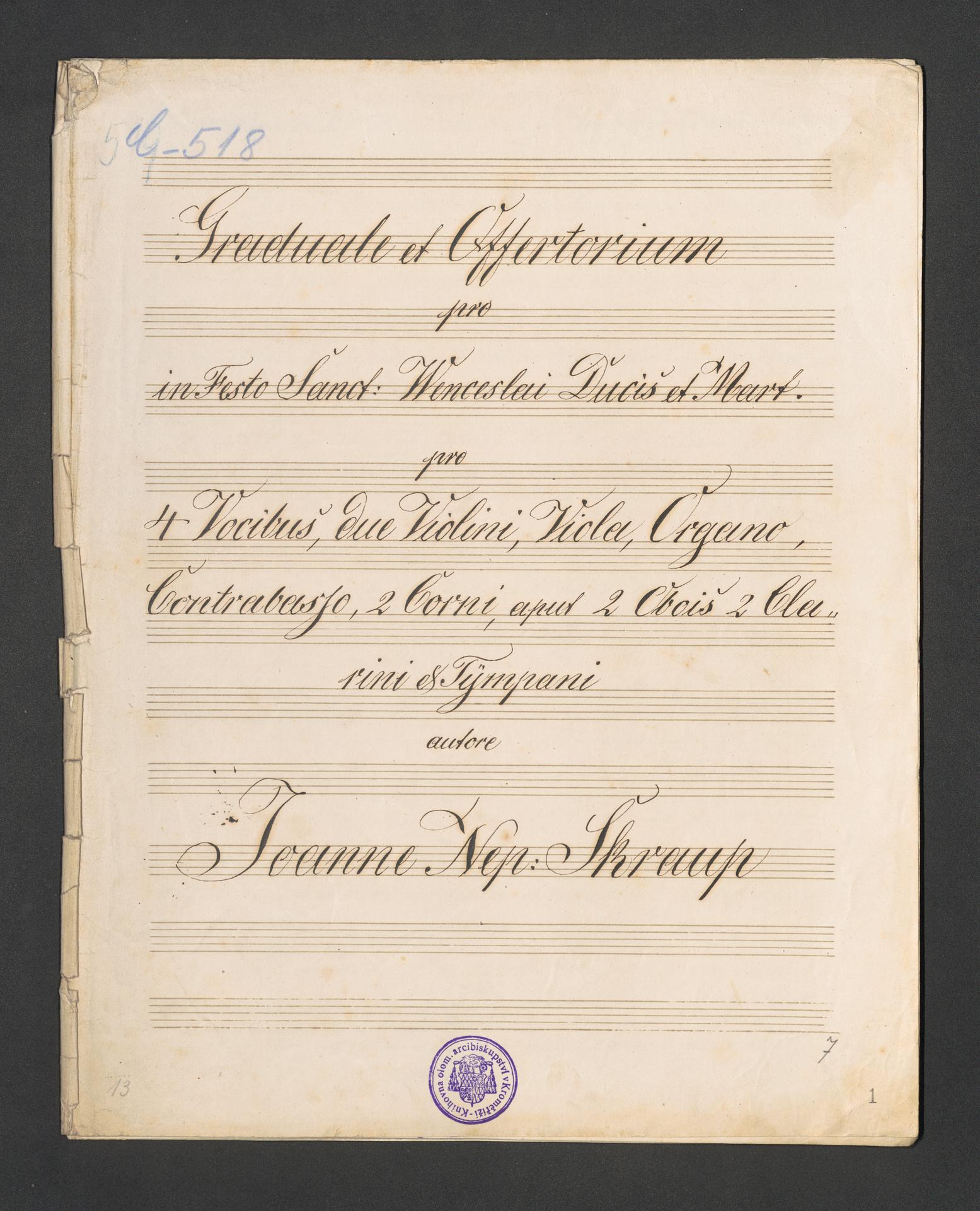 Graduale et Offertorium. Wenceslai Ducis et Mart