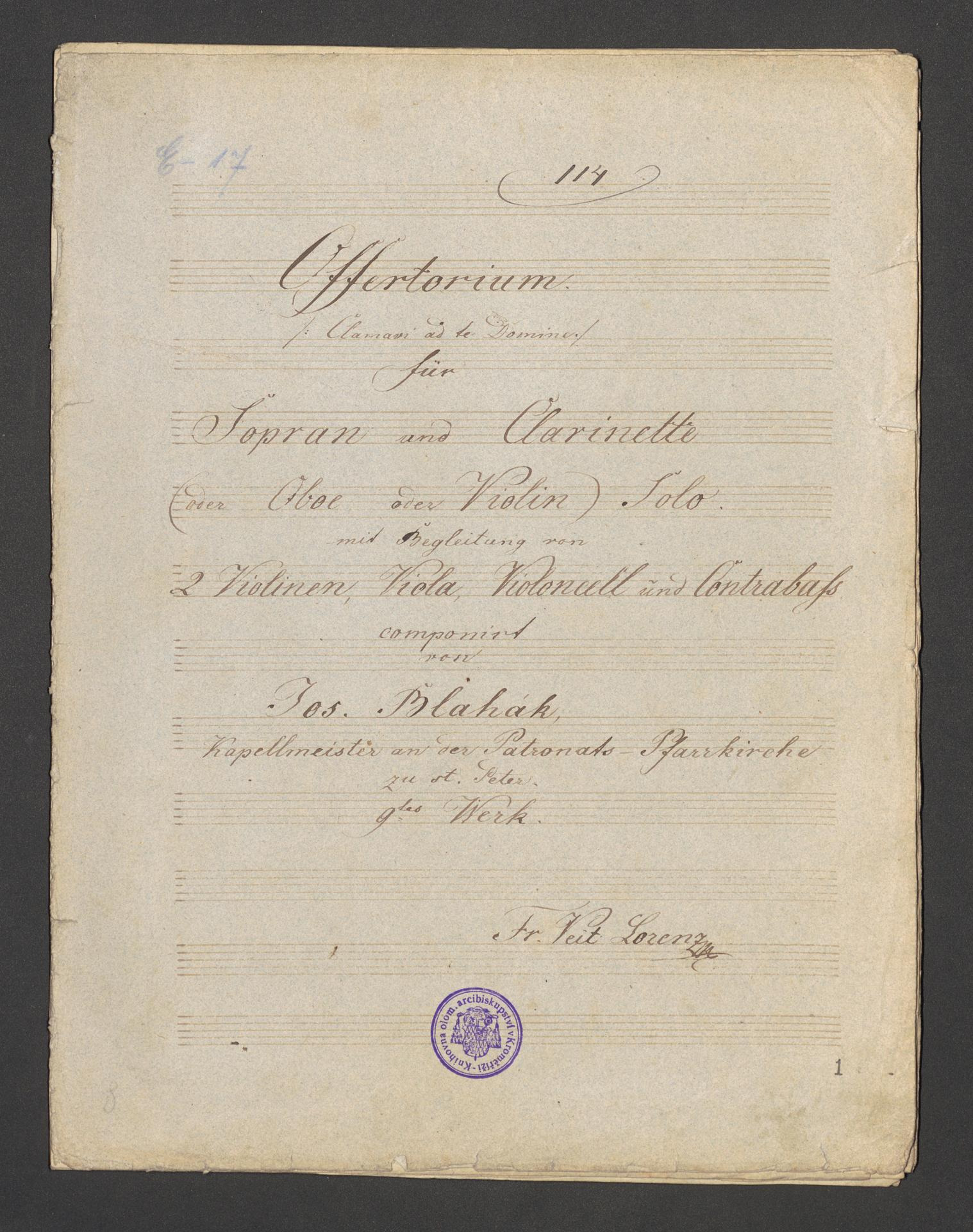 Offertorium (Clamari ad te Domine) Op. 9