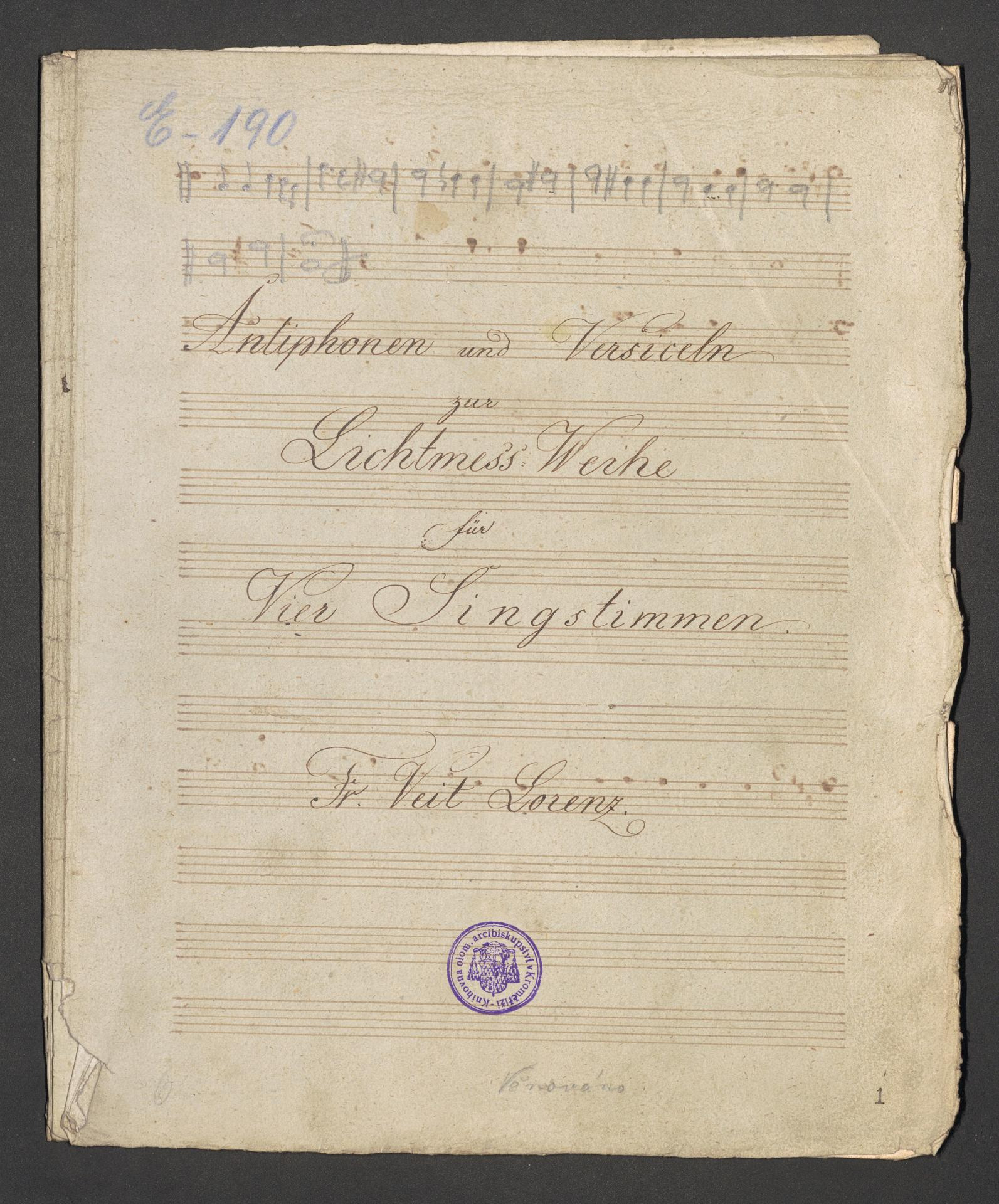 Antiphonen und Versiceln zur Lichtmiss Weihe