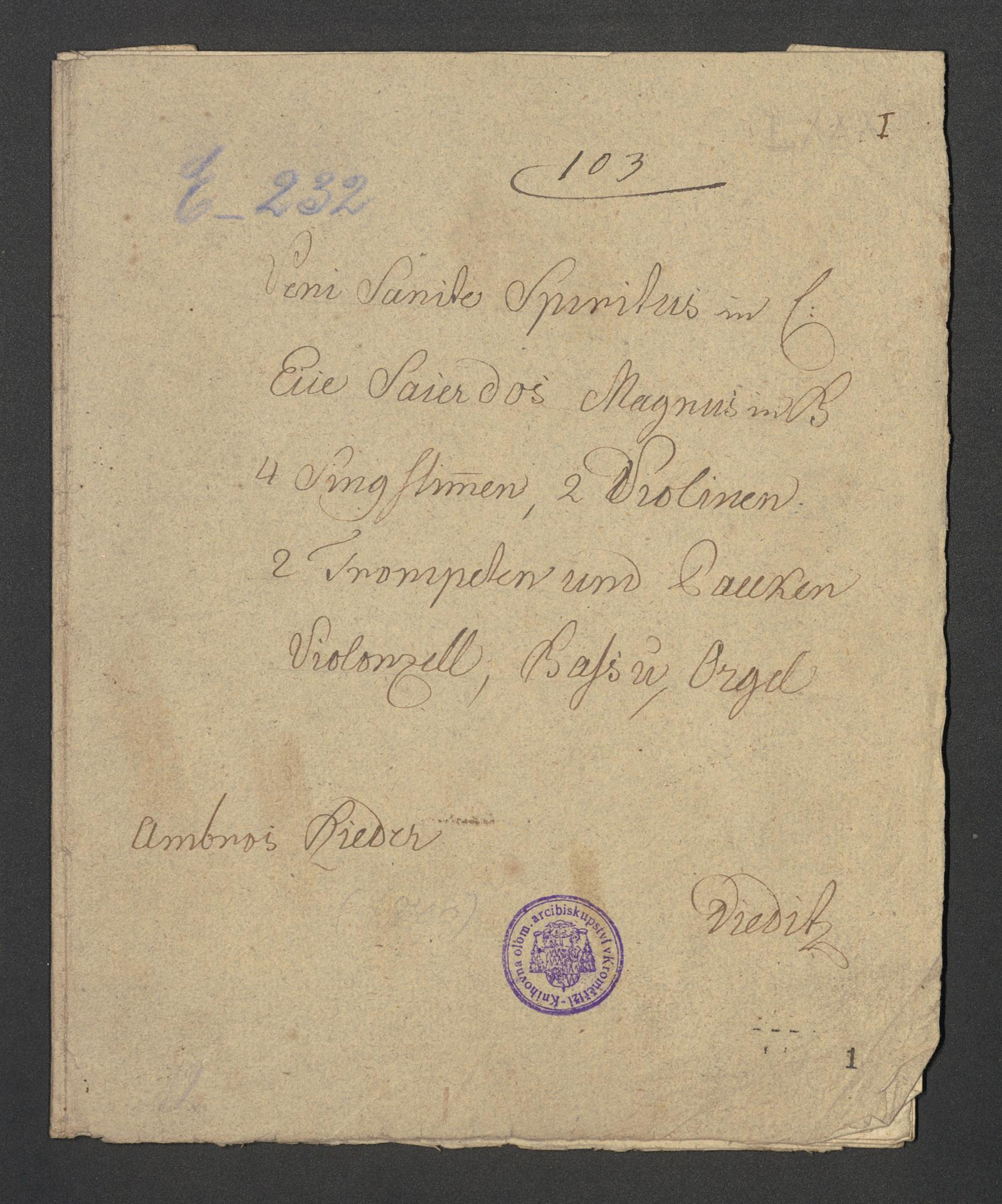 Veni Sancte Spiritus in C