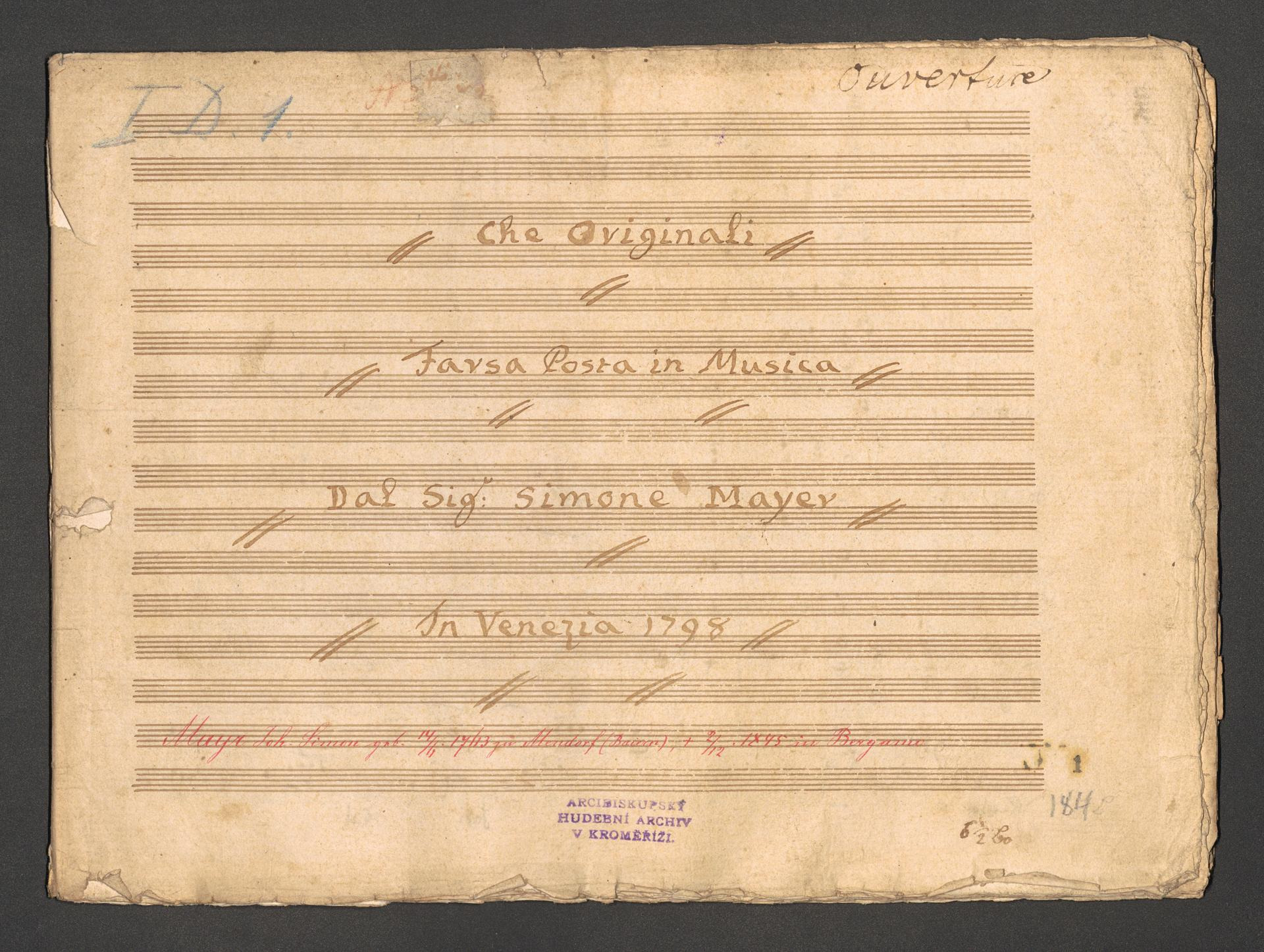 Che Originali. Farsa posta in Musica