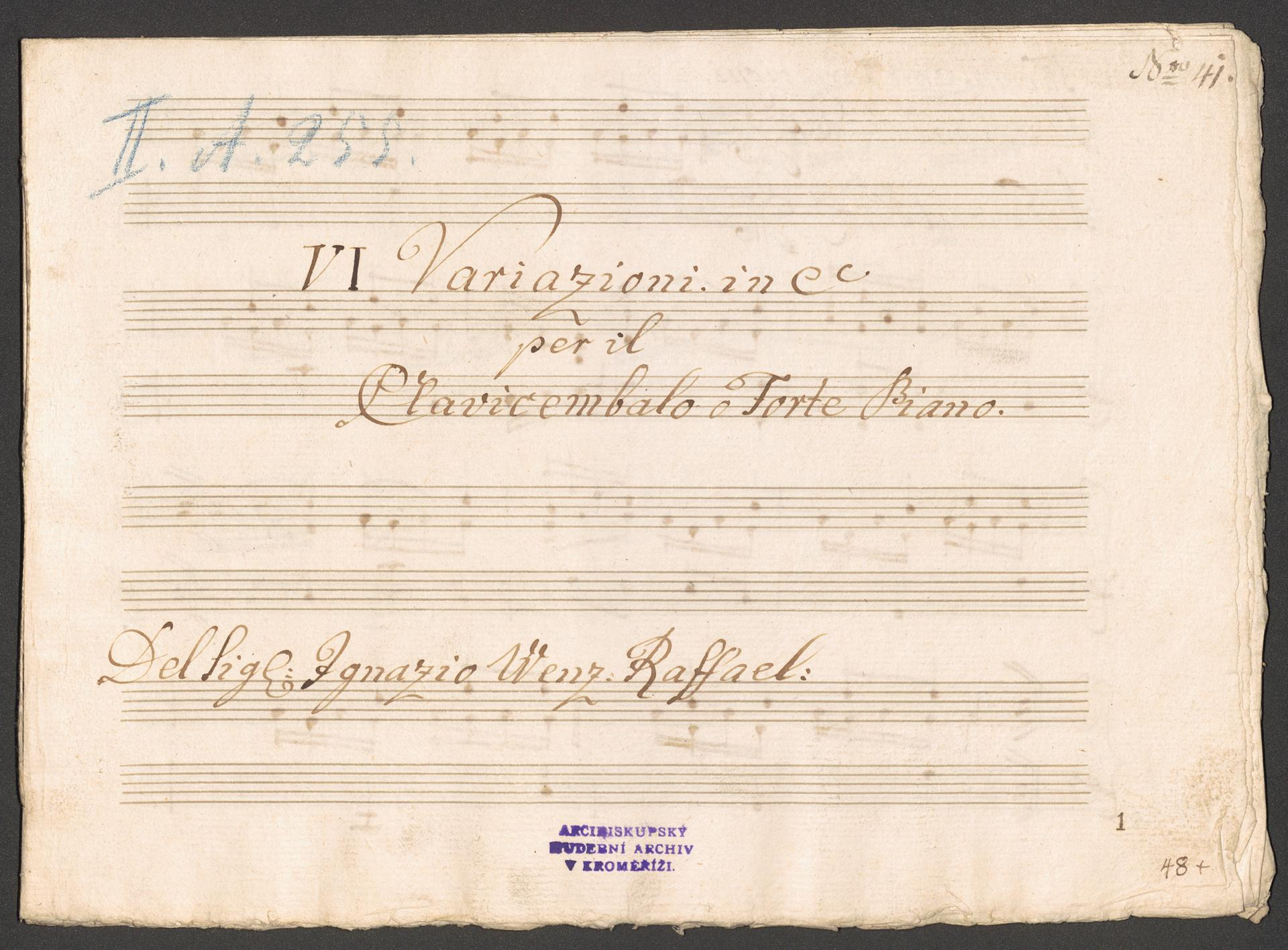 VI. Variazioni in C