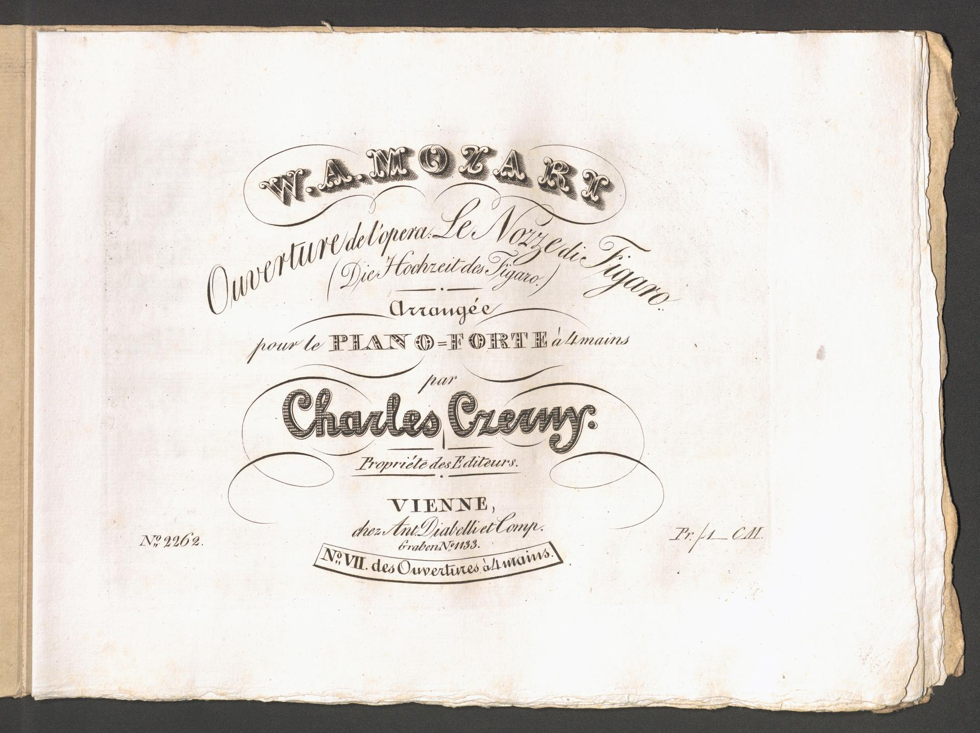 Ouverture de l'opéra: Le Nozze di Figaro. (Die Hochzeit des Figaro.)