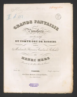 Grande Fantaisie. Sur des motives "du Comte ory de Rossini"
