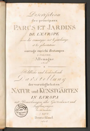 Description des principaux PARCS ET JARDINS DE L’EUROPE