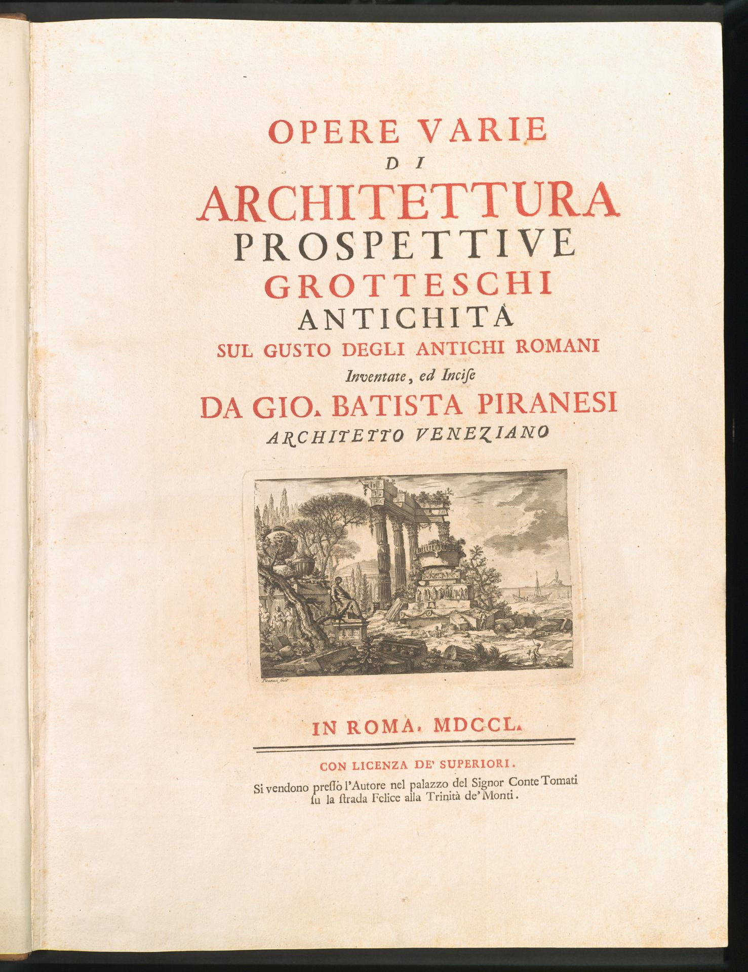 OPERE VARIE DI ARCHITETTURA PROSPETTIVE GROTTESCHI ANTICHITA