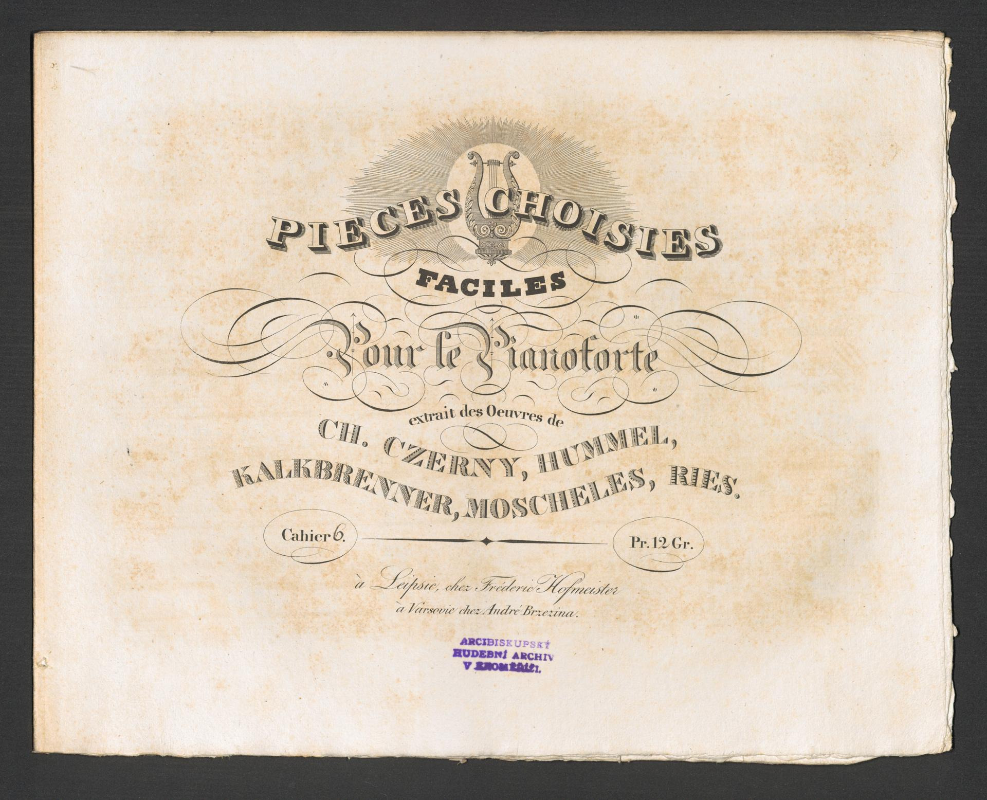 Pieces Choisies Faciles pour le Pianoforte