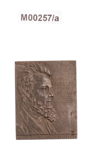 Plaketa na otevření atelieru pro rytinu do oceli ve Štýrsku