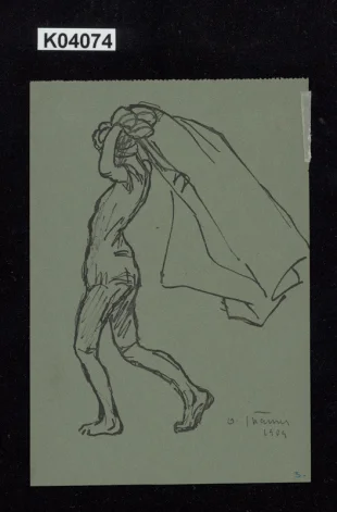 Studie k reliéfu Moře (ženská figura s pláštěm)