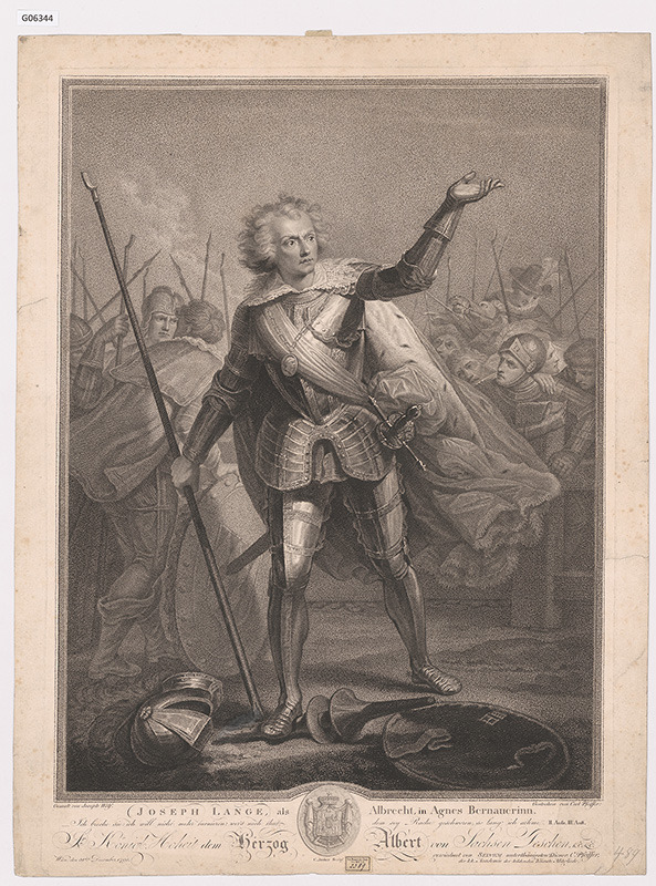 Josepf Lange, als Albrecht, in Agnes Bernauerinn