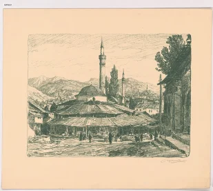 (Minarety v městě pod horami)