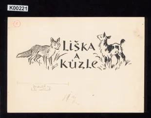 Liška a kůzle (ilustrační kresba)