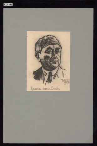 Portrét Maurice Maeterlincka (kresba ke grafickému listu)
