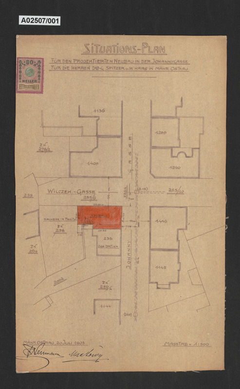 Obytný dům pro pány G. Spitzera a W. Haase, Moravská Ostrava, ul. Na Hradbách 1257/12