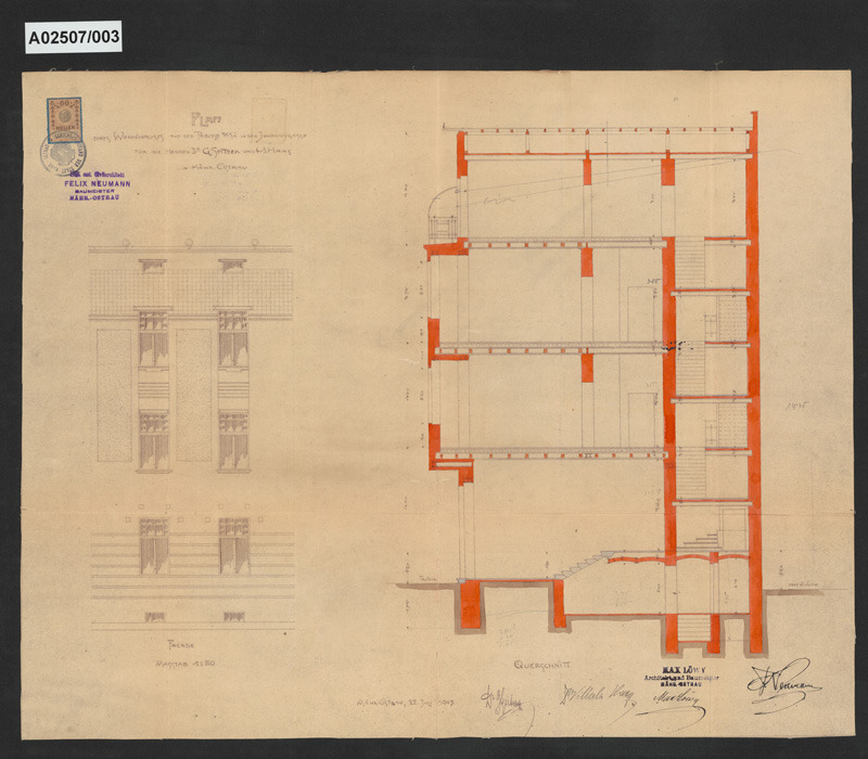 Obytný dům pro pány G. Spitzera a W. Haase, Moravská Ostrava, ul. Na Hradbách 1257/12