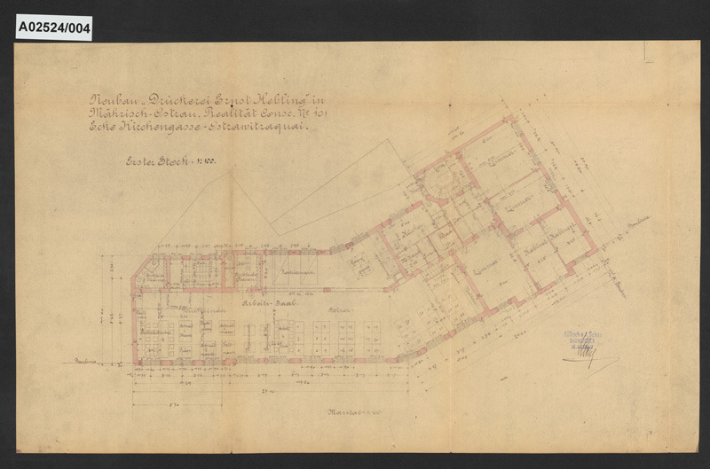 Novostavba tiskárny Ernsta Hoblinga, Moravská Ostrava, ul. Kostelní 101/24 a Havlíčkovo nábřeží 28