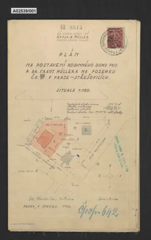 Vila Františka Müllera, Praha - Střešovice, ul. Nad Hradním vodojemem 14/642