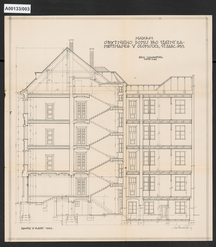 Obytné domy pro státní zaměstnance, Olomouc, Praskova č.p. 750 (č.o. 11) a Dukelská 751 (č.o. 9)