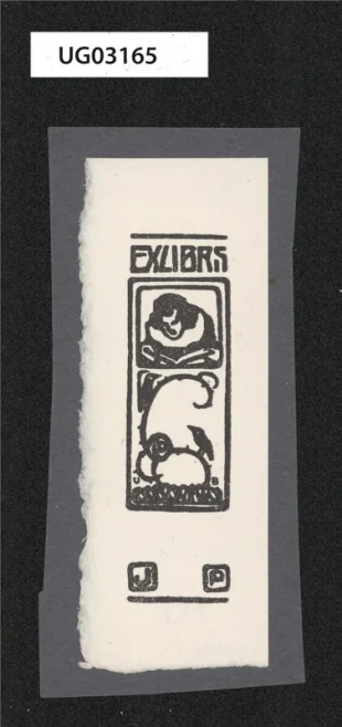 Ex libris J P (J. Polák)