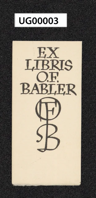 Ex libris O. F. Babler