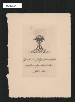 blahopřání Ganus und Juscha Dworschak / grüssen ihre Feunde! / Juli 1926