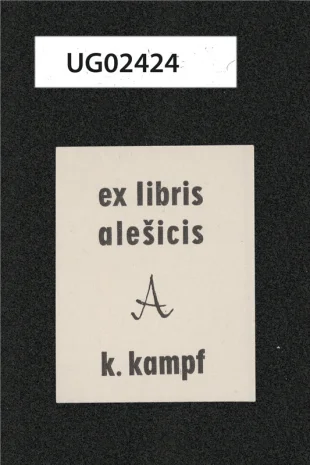 Ex libris alešicis K. Kampf