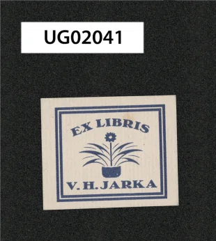 Ex libris V. H. Jarka