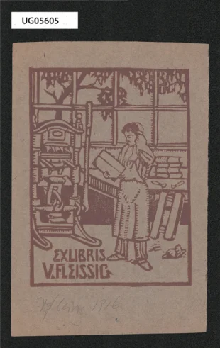 Ex libris V. Fleissig