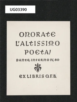 Ex libris O. F. B. (Otto František Babler)