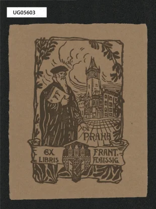 Ex libris Praha a Komenský Frant. Fleissig