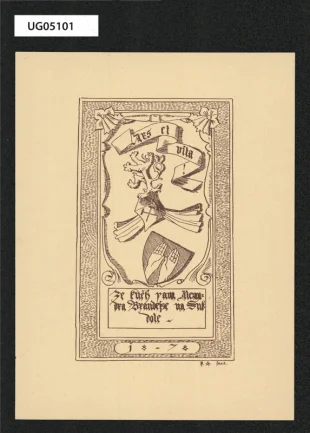 Ars et / vita / Ze kněh pana Alexand / ra Brandeise na Suk- / dole (ex libris)