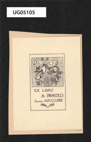 A: et V. / Ex libris A: Brandeis. / Anno MDCCCXXVIII