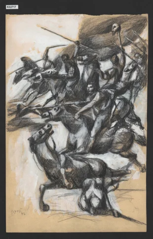 Ilustrace k Fáberově povídce Sedm mongolských koní
