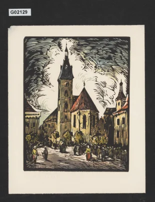 (Před kostelem)